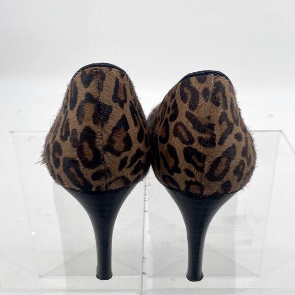 Banana‎ Republic Genuine Calf Hair Pumps Animal Print Leopard Heels Brown Tan 7 - Picture 4 of 13